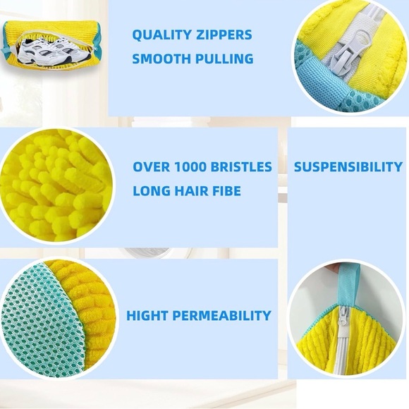 Yellow and Blue Shoe Laundry Bag - Picture 4 of 6